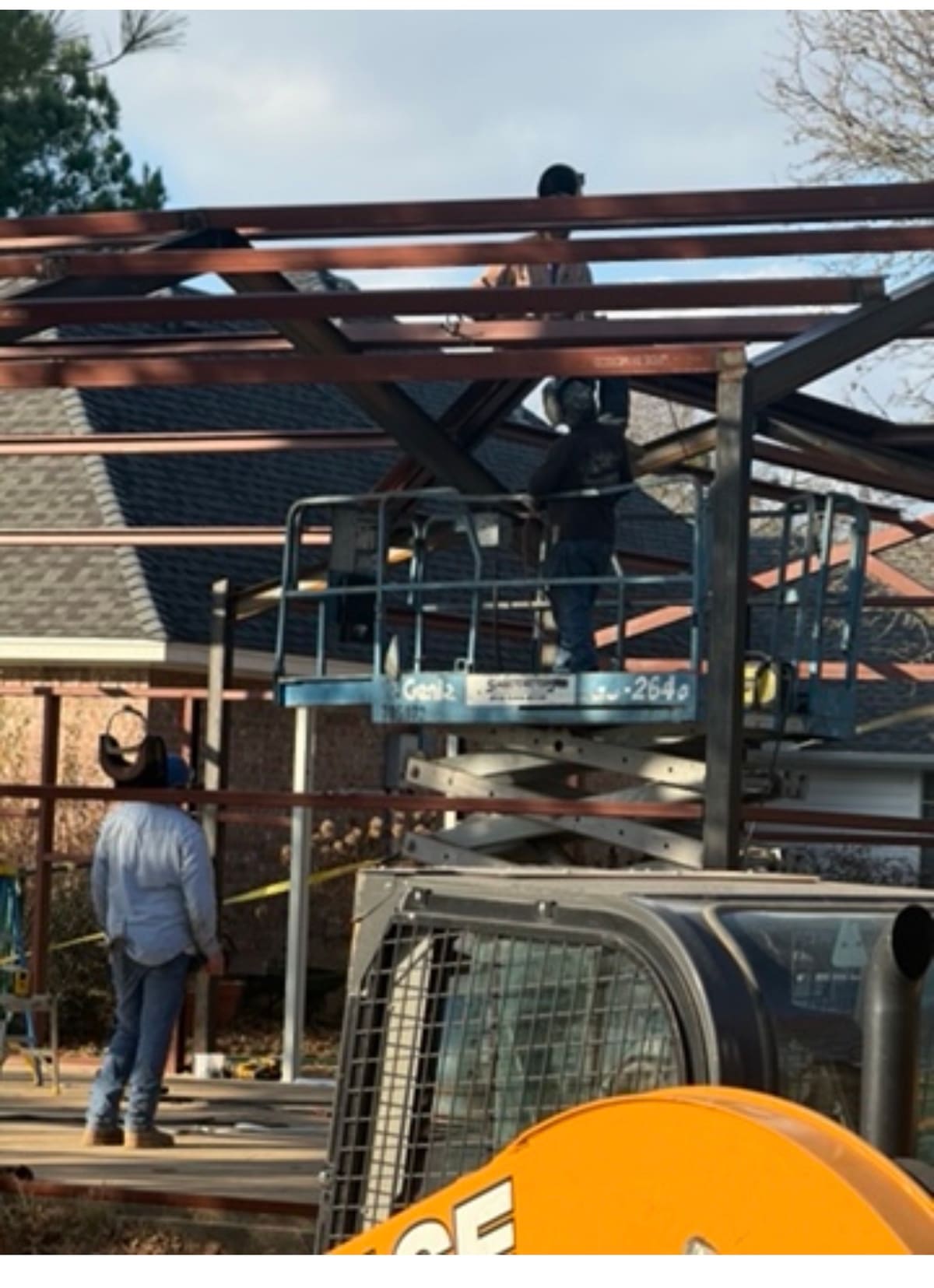 Red Moon Expert crew building an exterior steel structure